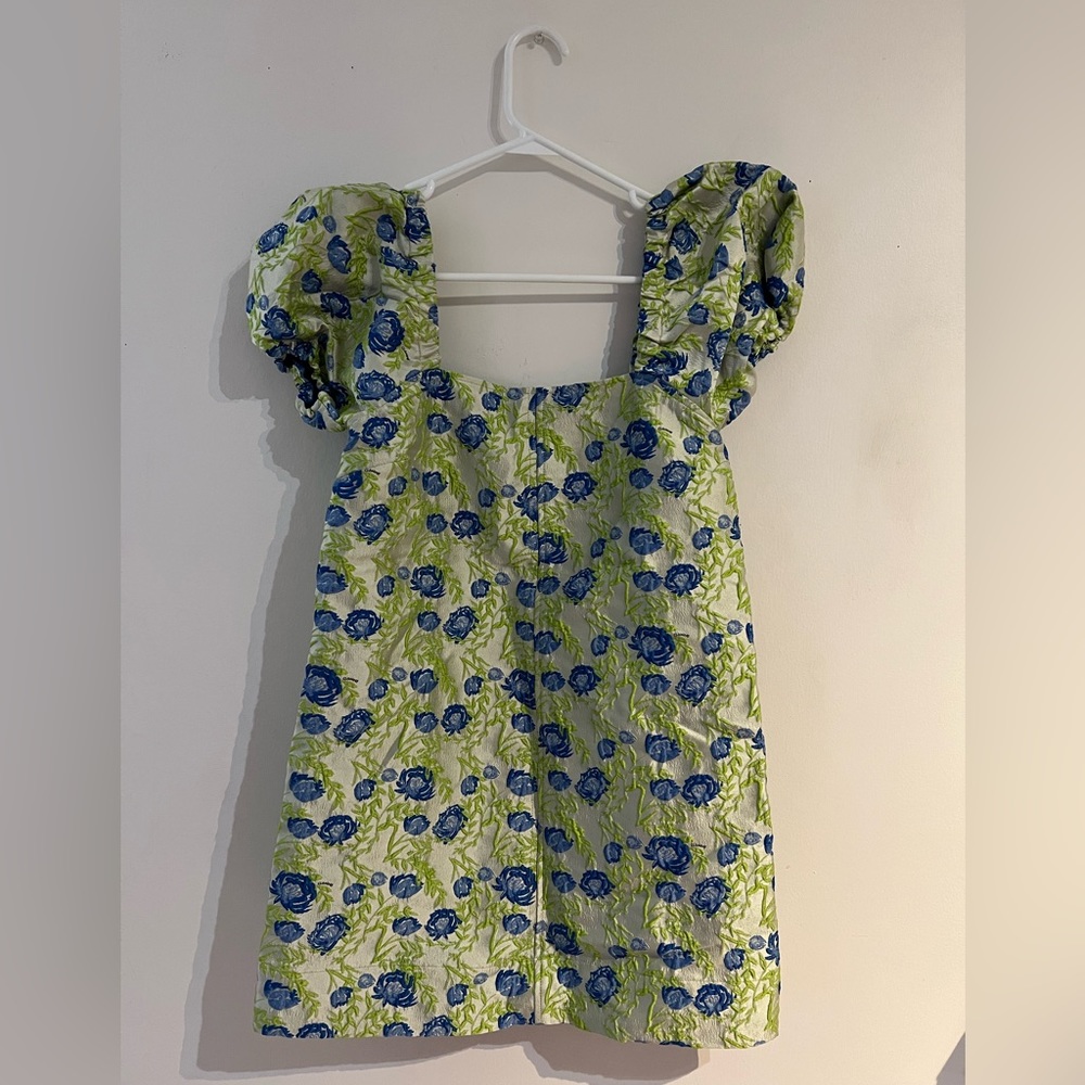 Ganni- Floral-Jacquard Shift Minidress